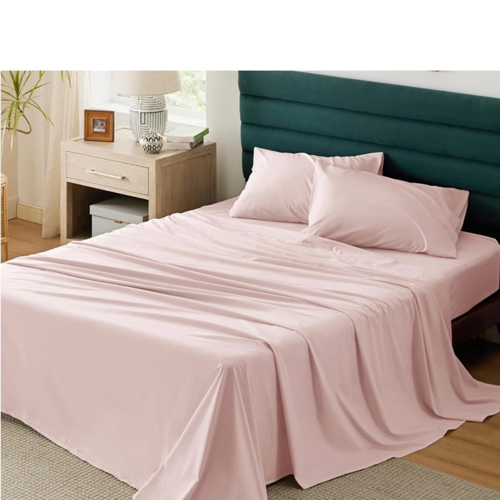 Bedsure 100% Cotton Percale Sheets King Size, King Size .
